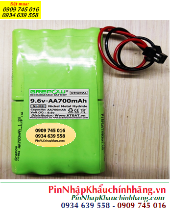 Pin sạc 9.6v-AA700mAh, Pin sạc NiMh 9.6v-AA700mAh, Pin GREPOW 9.6v-AA700mAh chính hãng